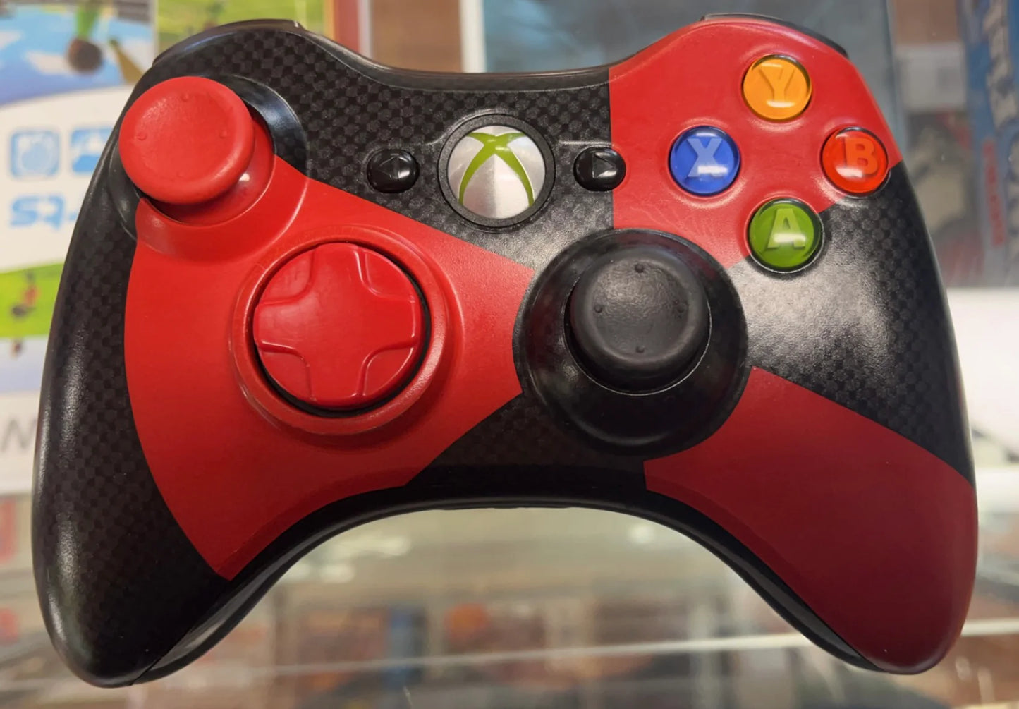 Red and Black Radioactive Xbox 360 Wireless Controller Xbox 360