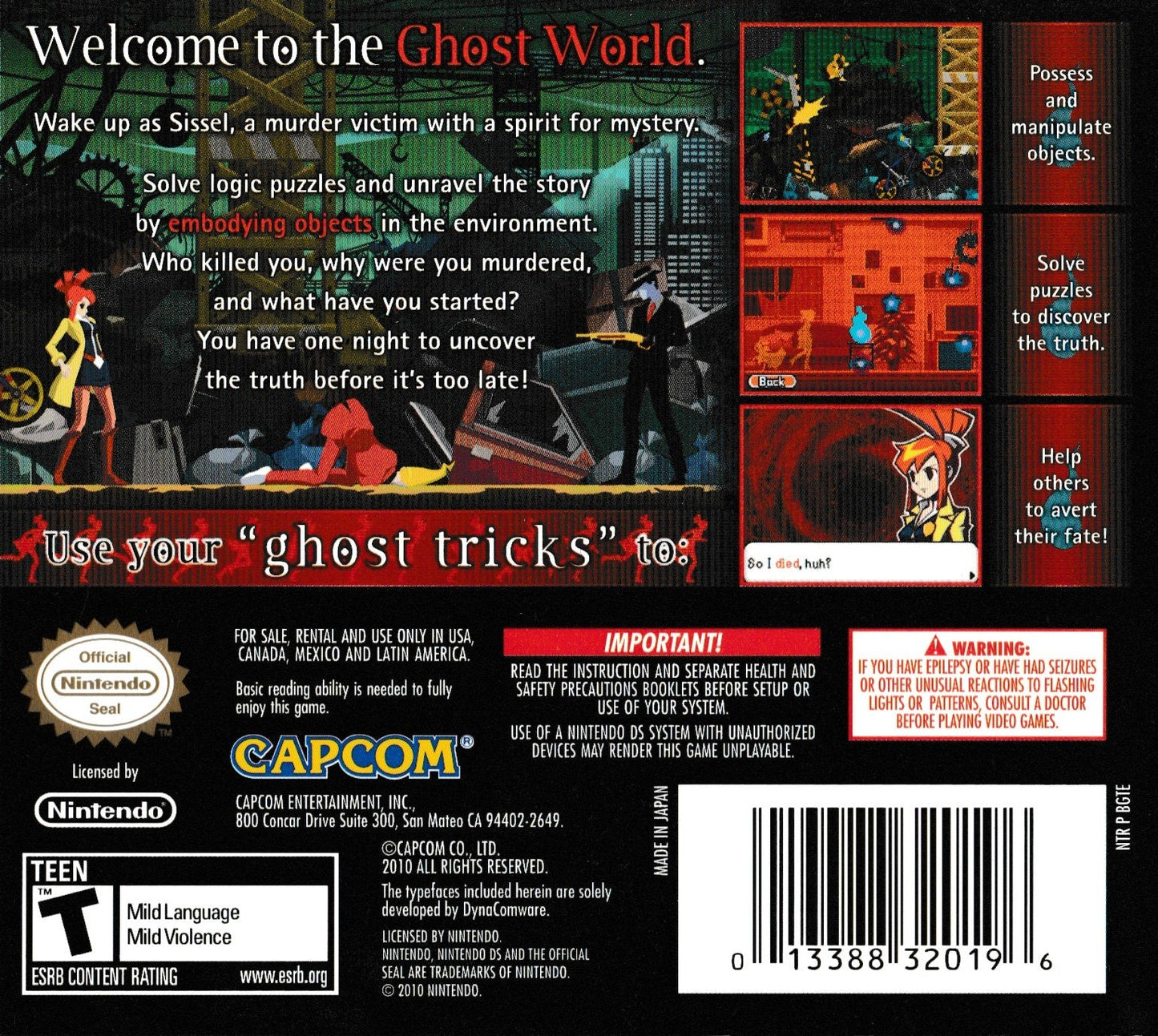 Ghost Trick: Phantom Detective Nintendo DS