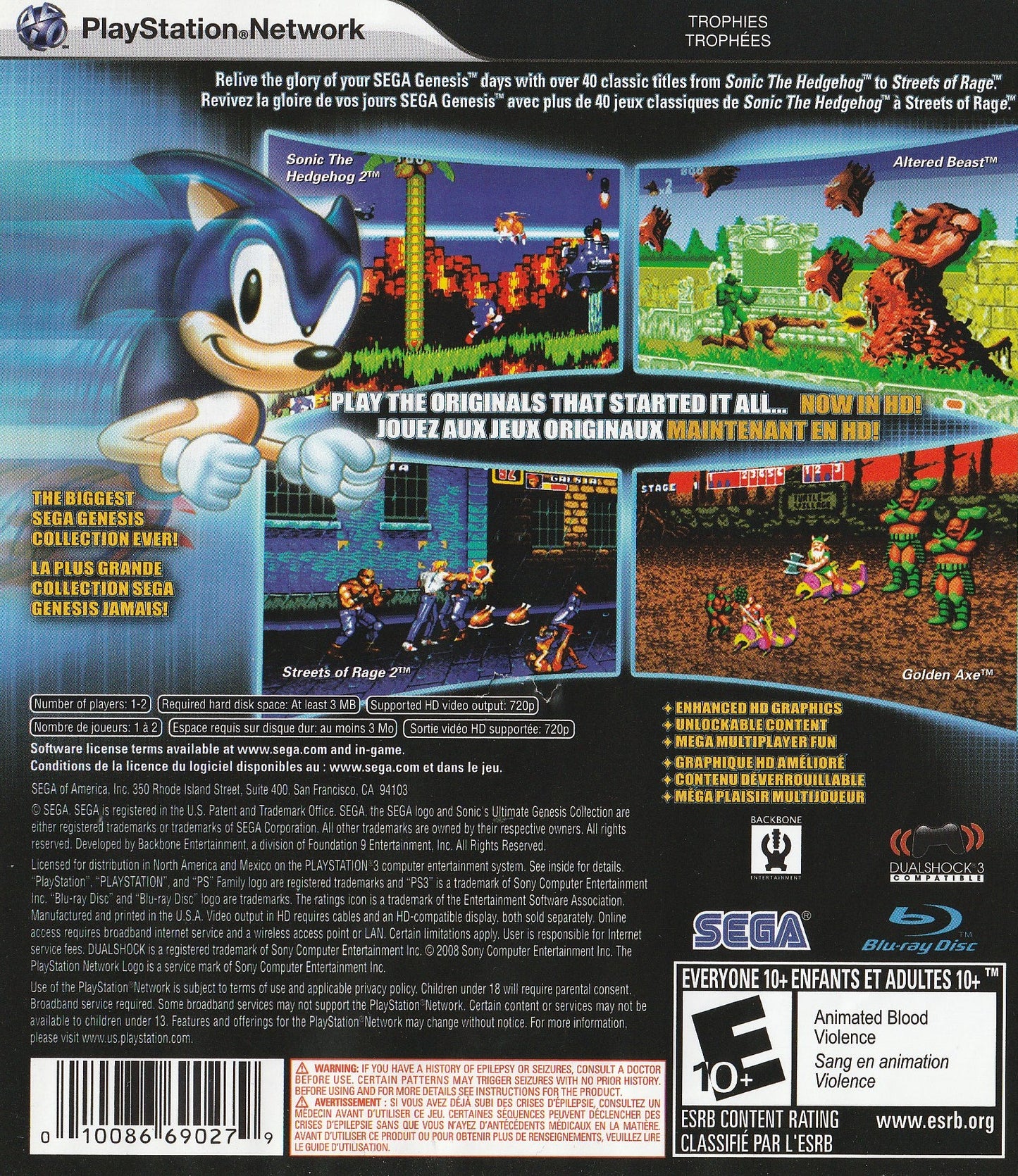 Sonic's Ultimate Genesis Collection Playstation 3