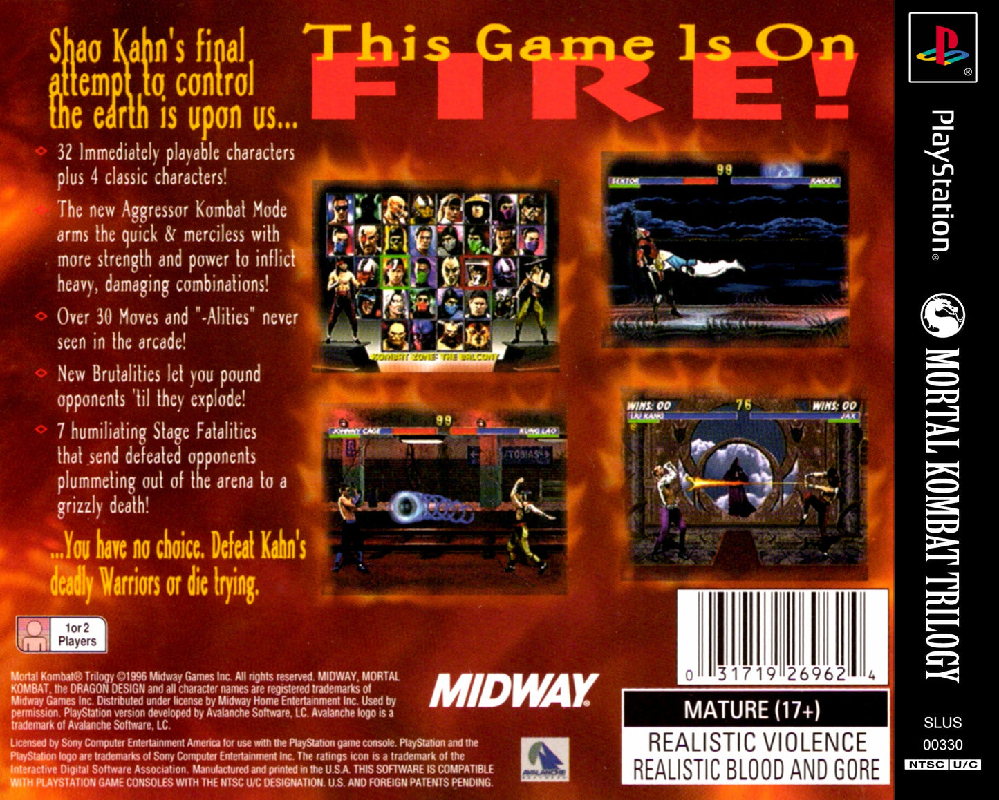 Mortal Kombat Trilogy Playstation