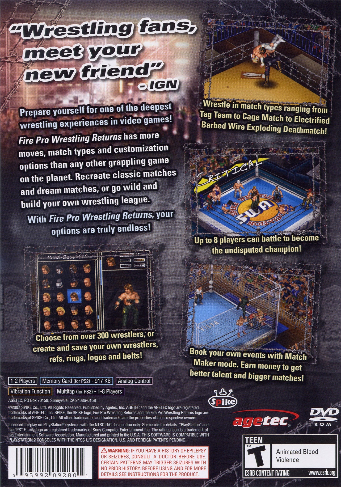 Fire Pro Wrestling Returns Playstation 2
