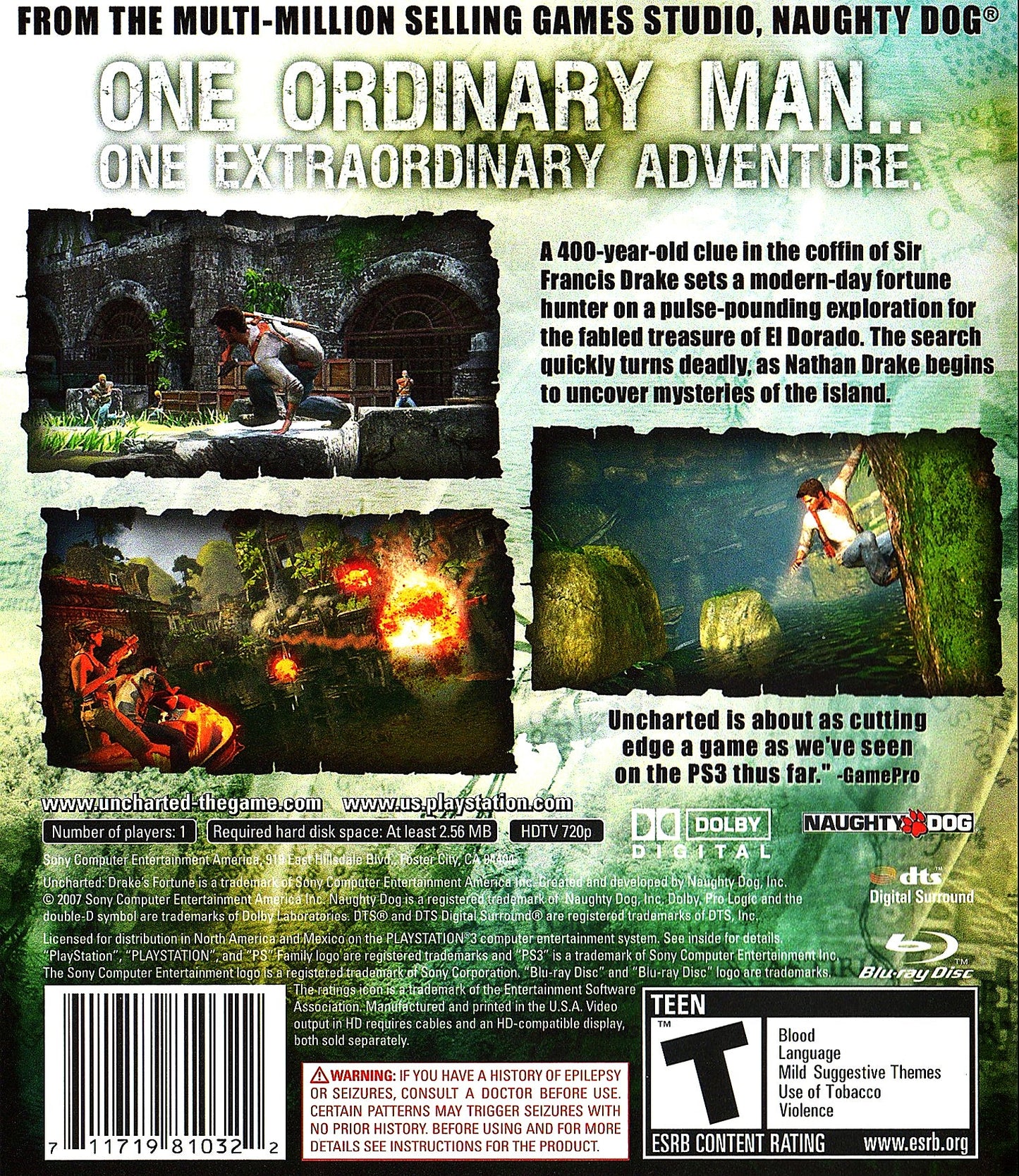 Uncharted Drake's Fortune Playstation 3