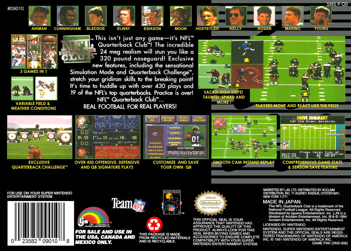 NFL Quarterback Club Super Nintendo