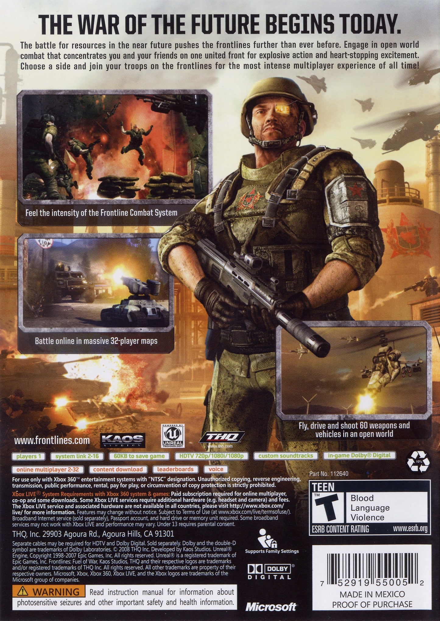Frontlines Fuel of War Xbox 360