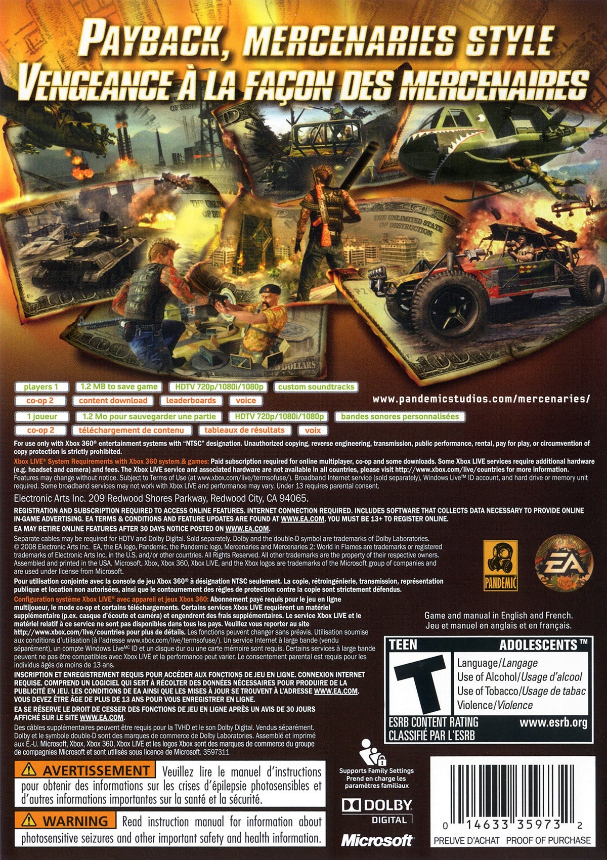 Mercenaries 2 World In Flames Xbox 360