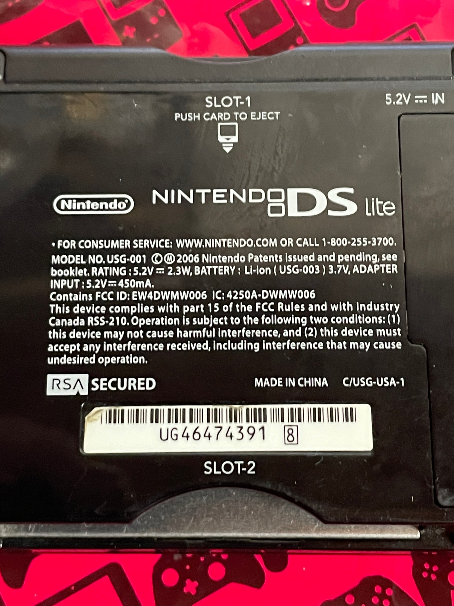 Black Nintendo DS Lite