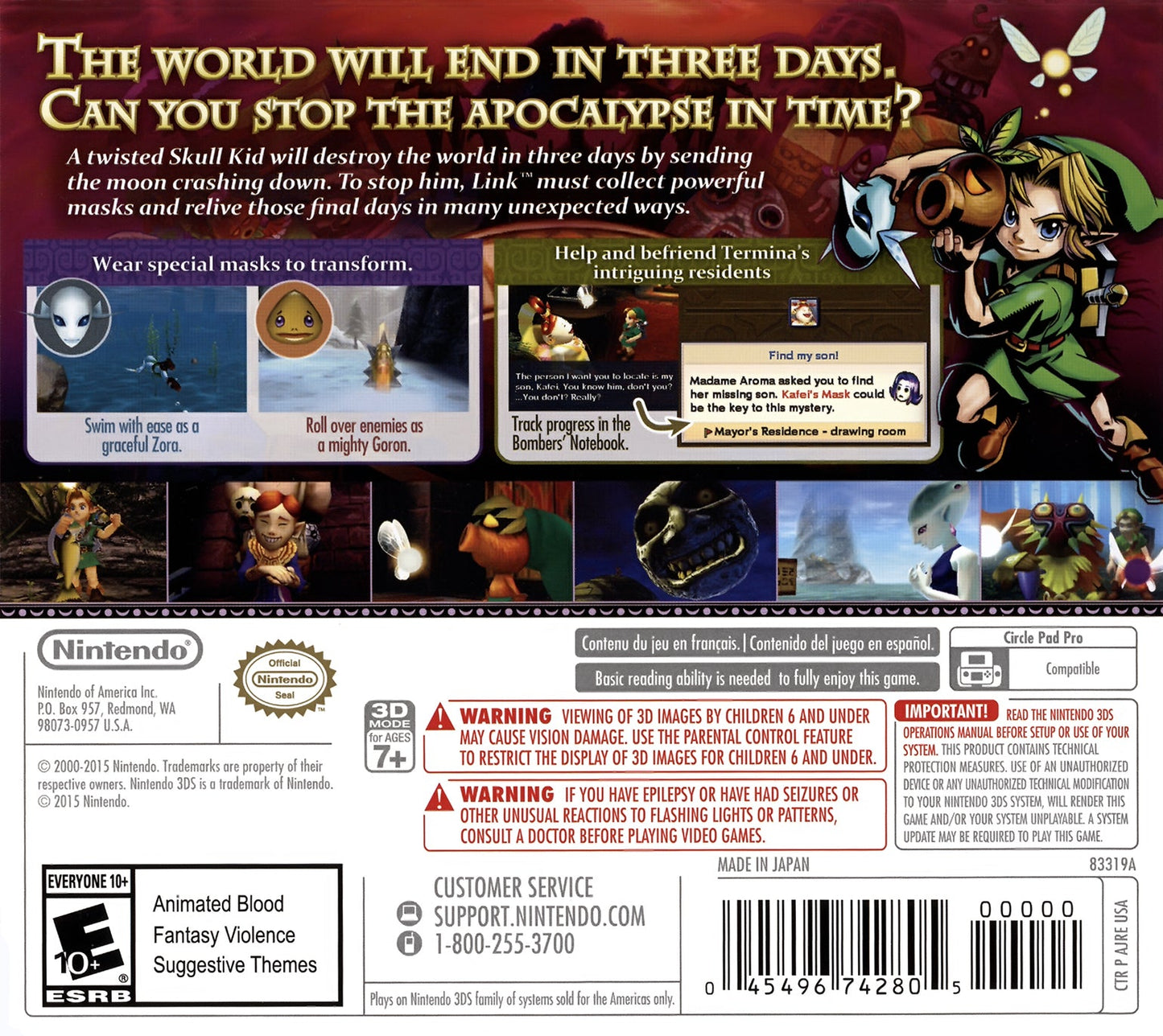 Zelda Majora's Mask 3D Nintendo 3DS