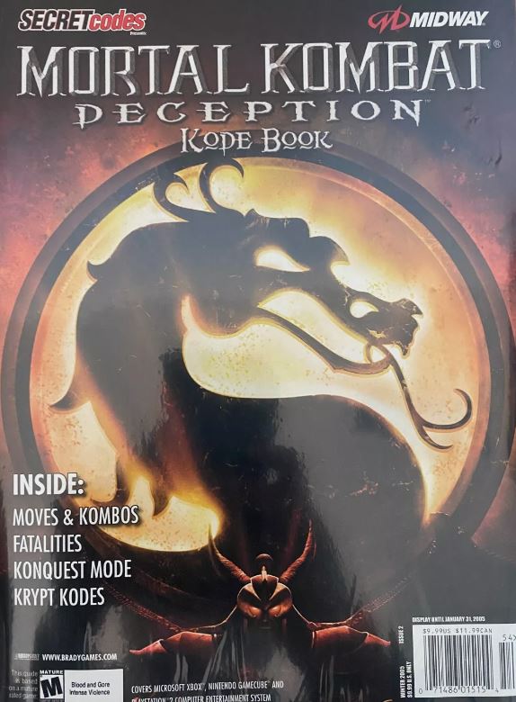 Mortal Kombat: Deception - Kombo Kode Book - BradyGames Secret Codes