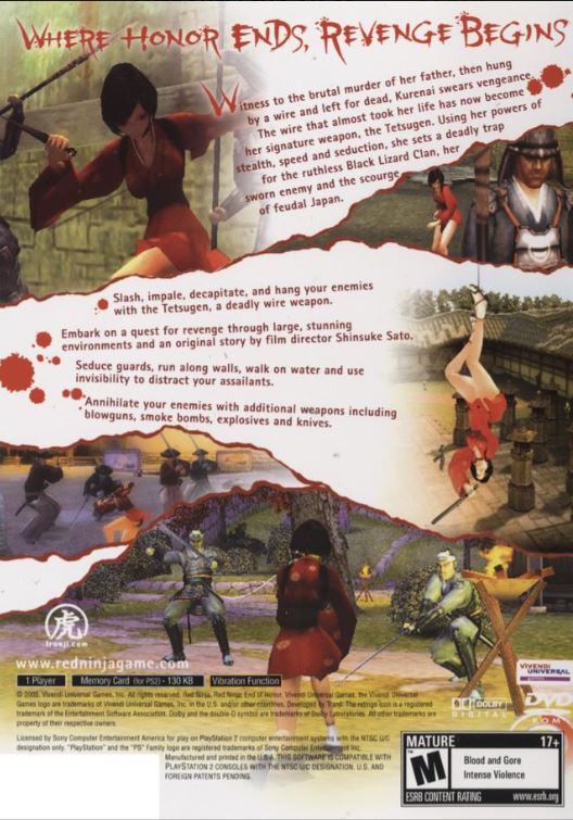 Red Ninja End Of Honor Playstation 2