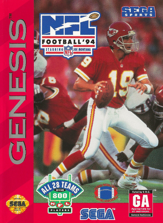 NFL Football '94 Starring Joe Montana Sega Genesis