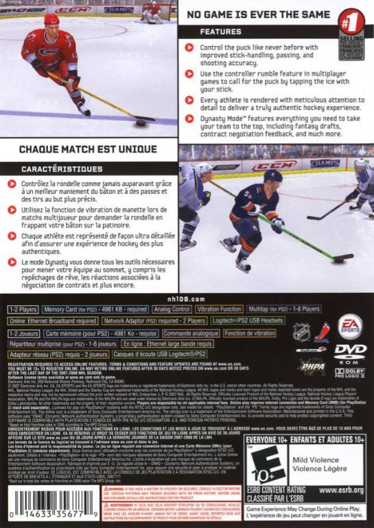 NHL 08 Playstation 2