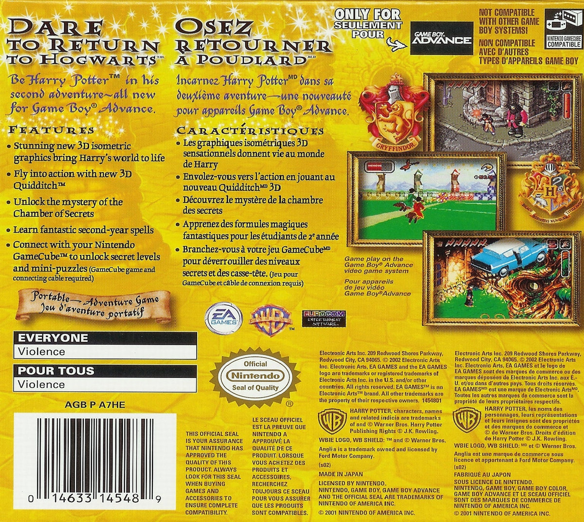 Harry Potter Chamber of Secrets GameBoy Advance