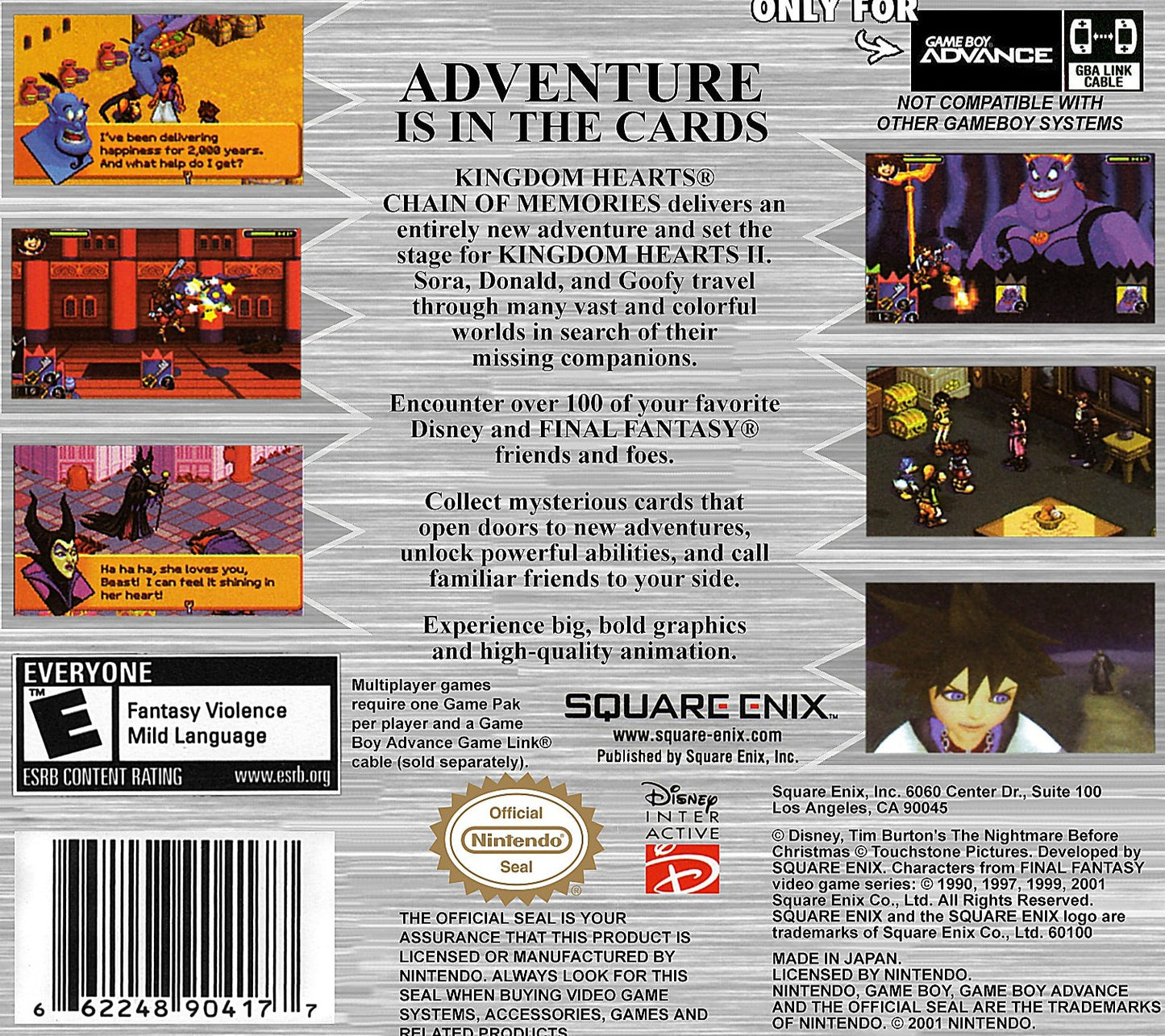 Kingdom Hearts Chain Of Memories GameBoy Advance