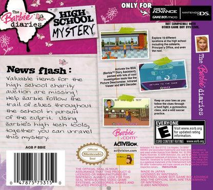 Barbie Diaries High School Mystery GameBoy Advance