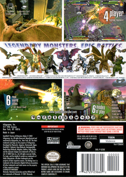 Godzilla Destroy All Monsters Melee Gamecube