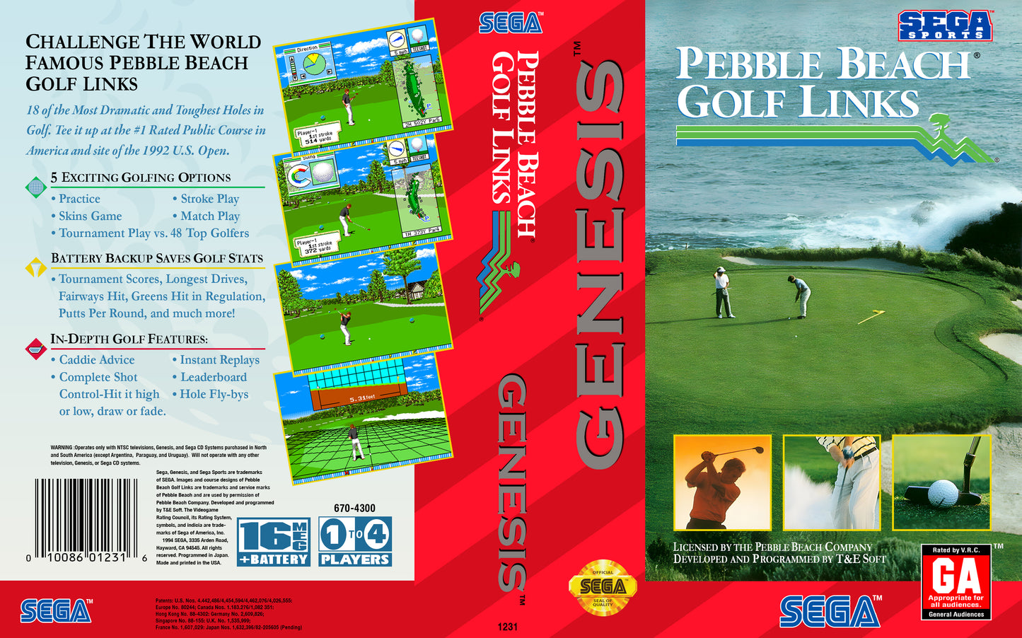 Pebble Beach Golf Links Sega Genesis