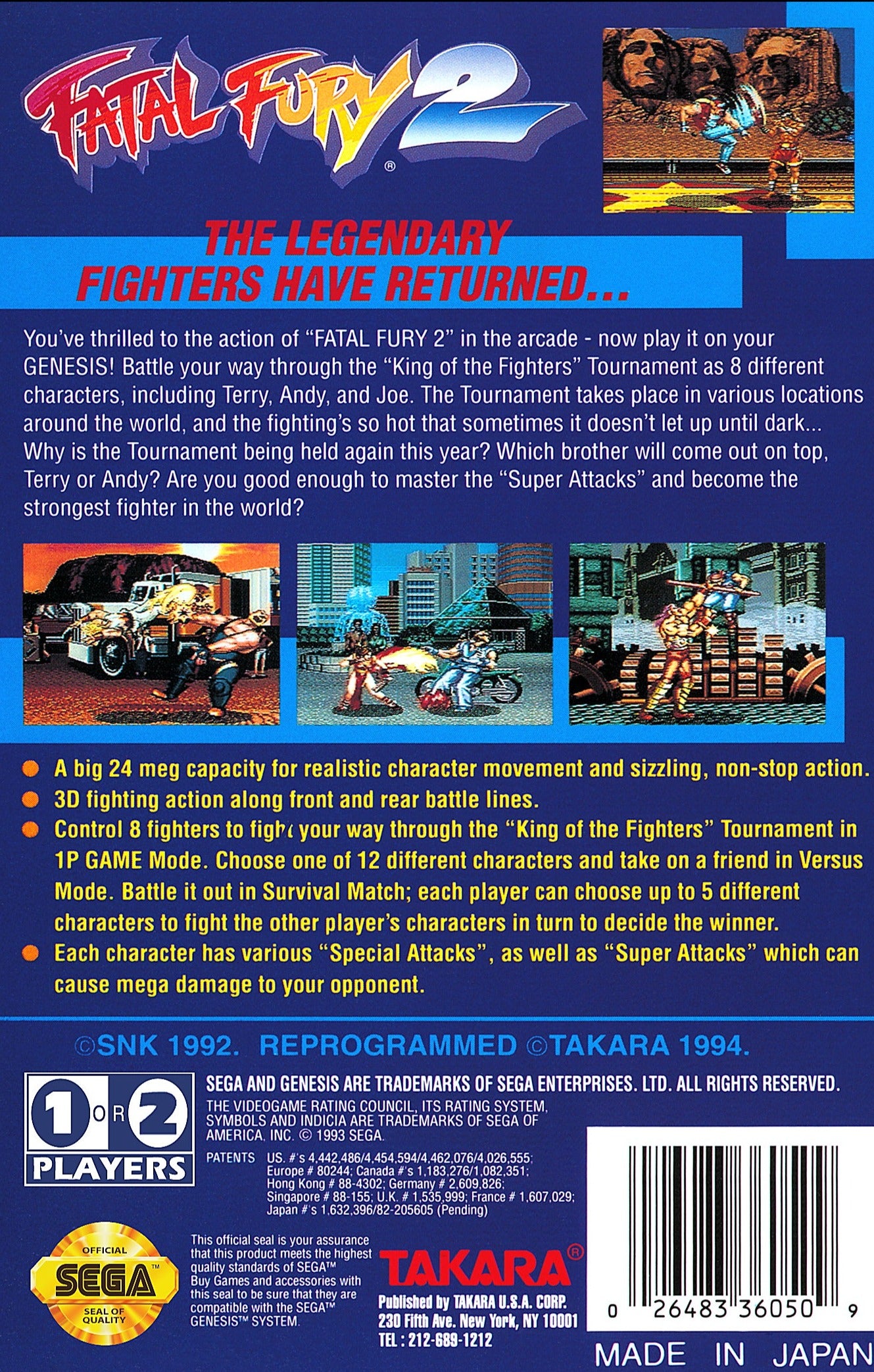 Fatal Fury 2 Sega Genesis