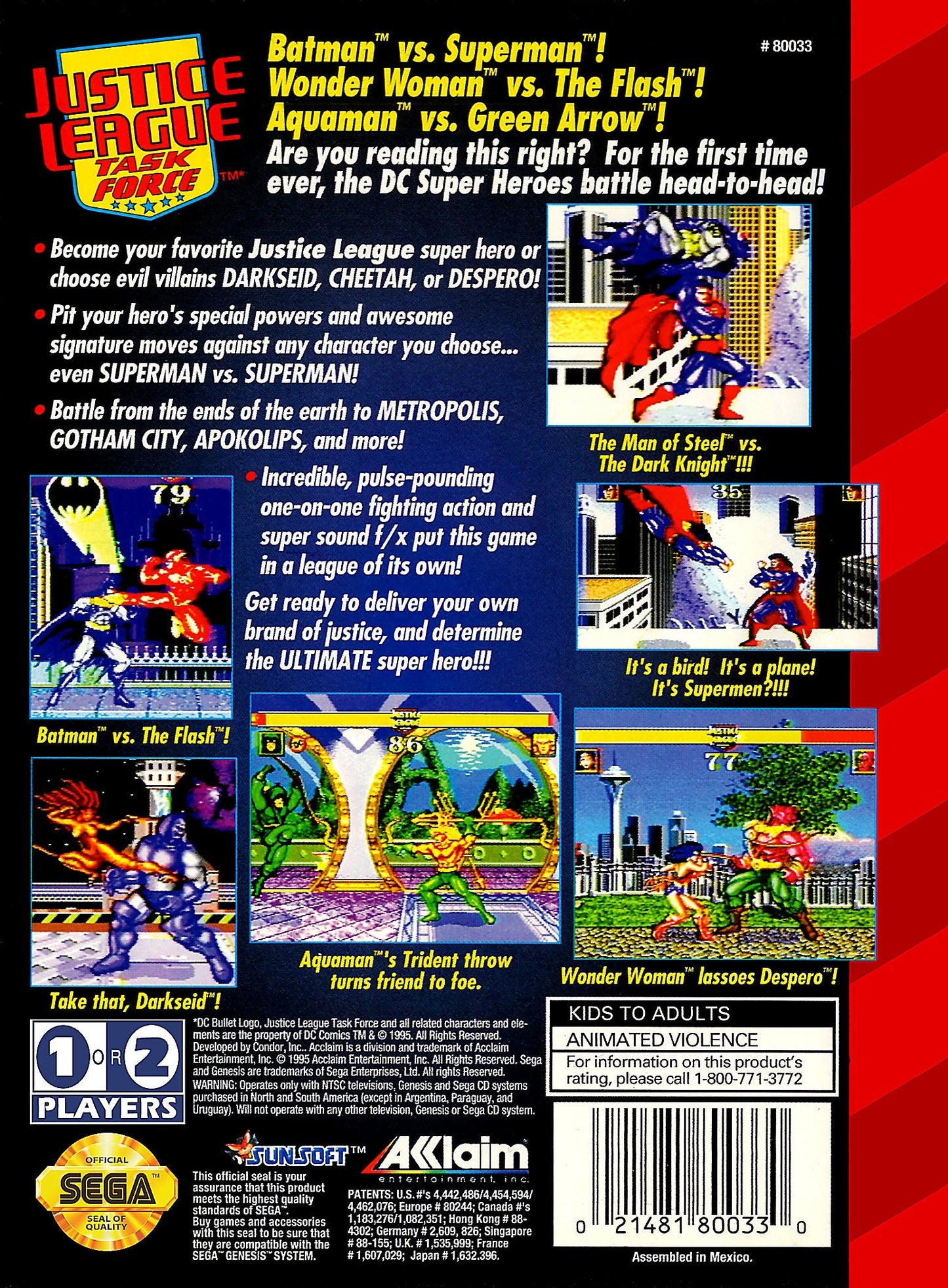 Justice League Task Force Sega Genesis