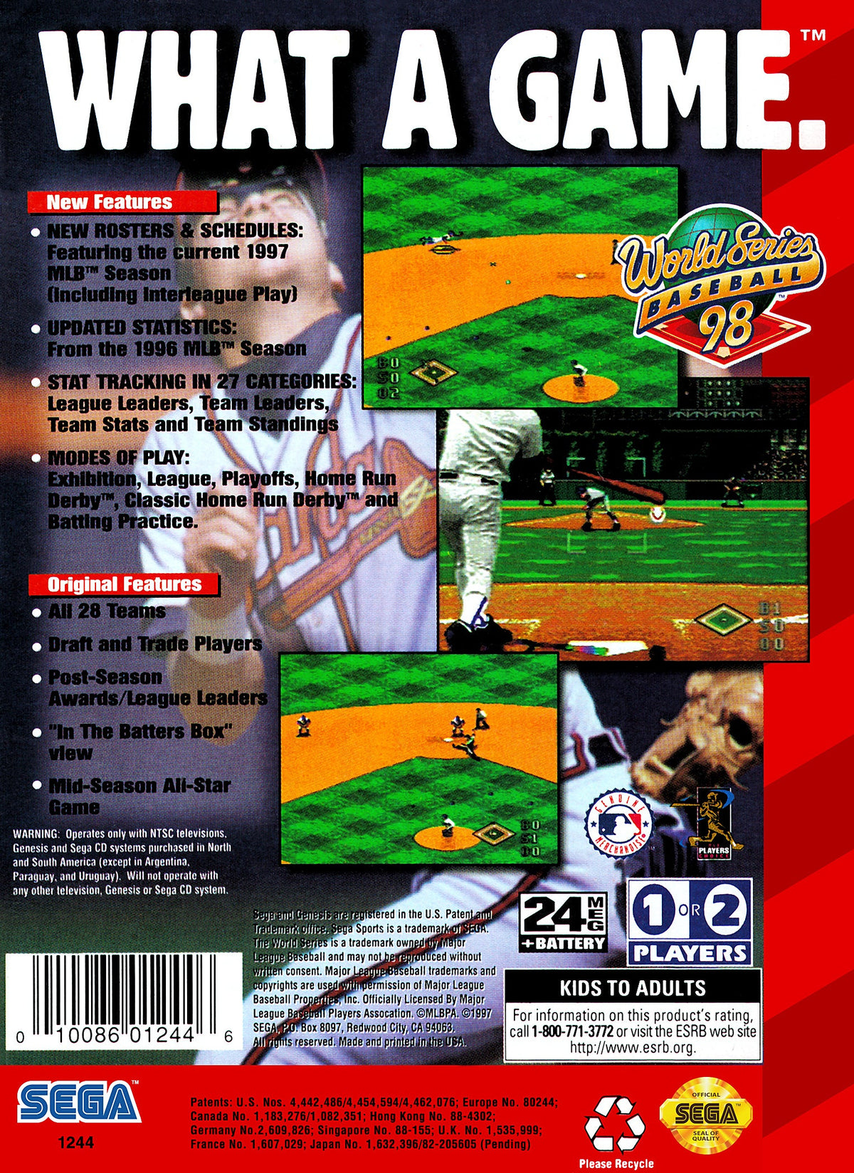 World Series Baseball 98 Sega Genesis