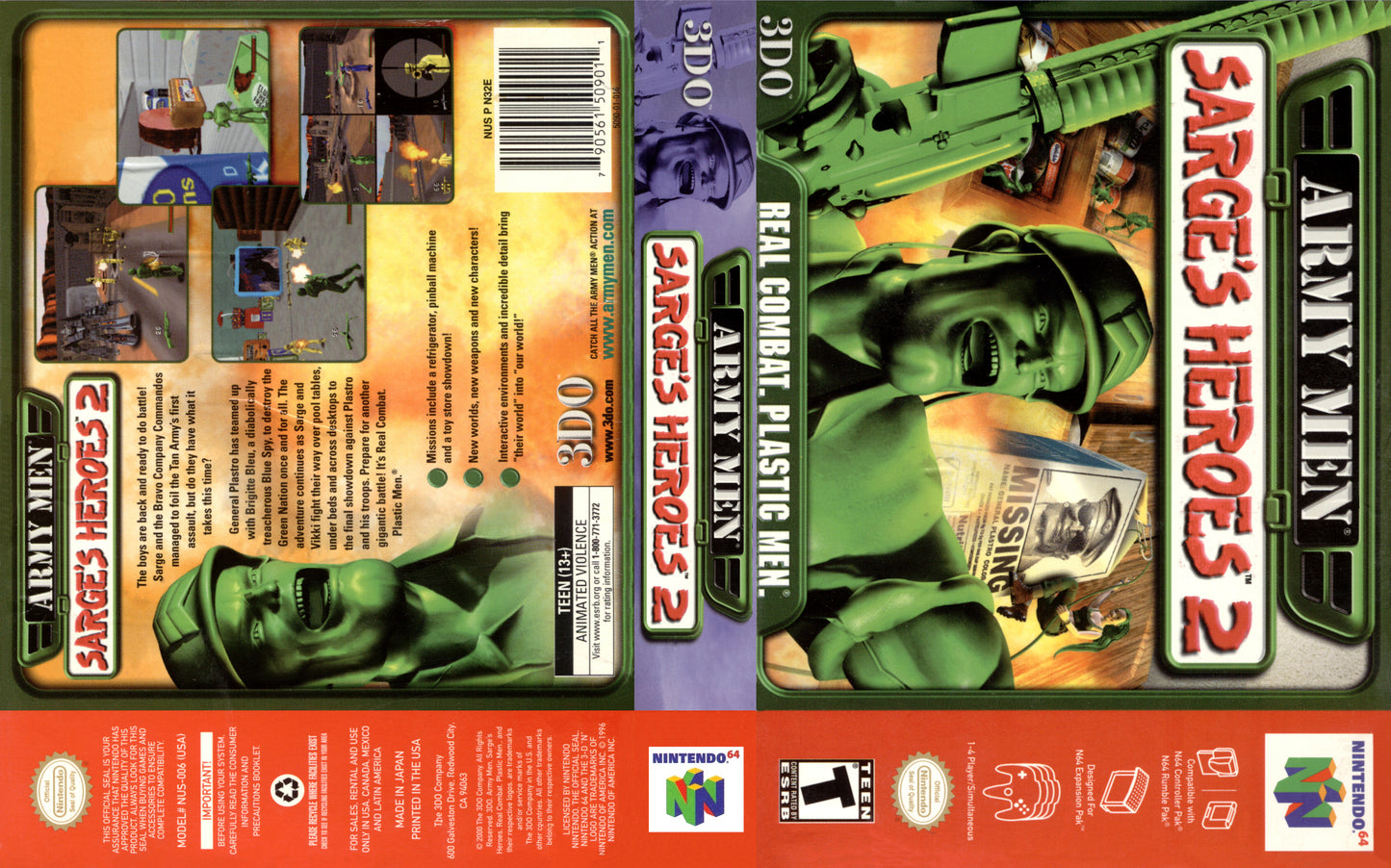 Army Men Sarge's Heroes 2 Nintendo 64