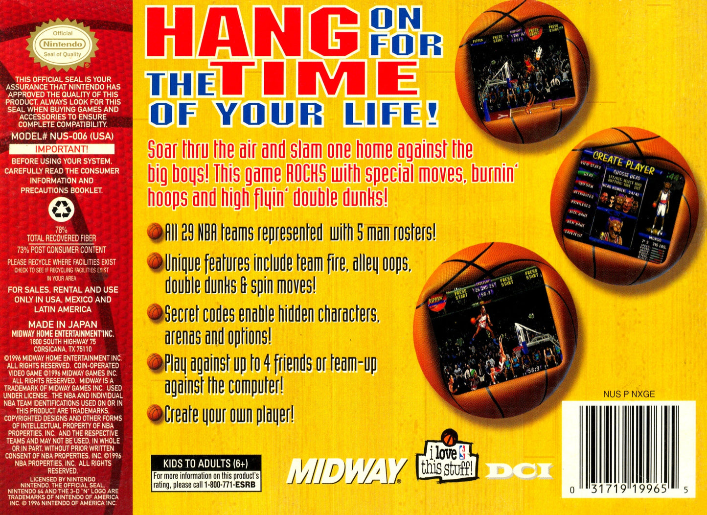 NBA Hang Time Nintendo 64