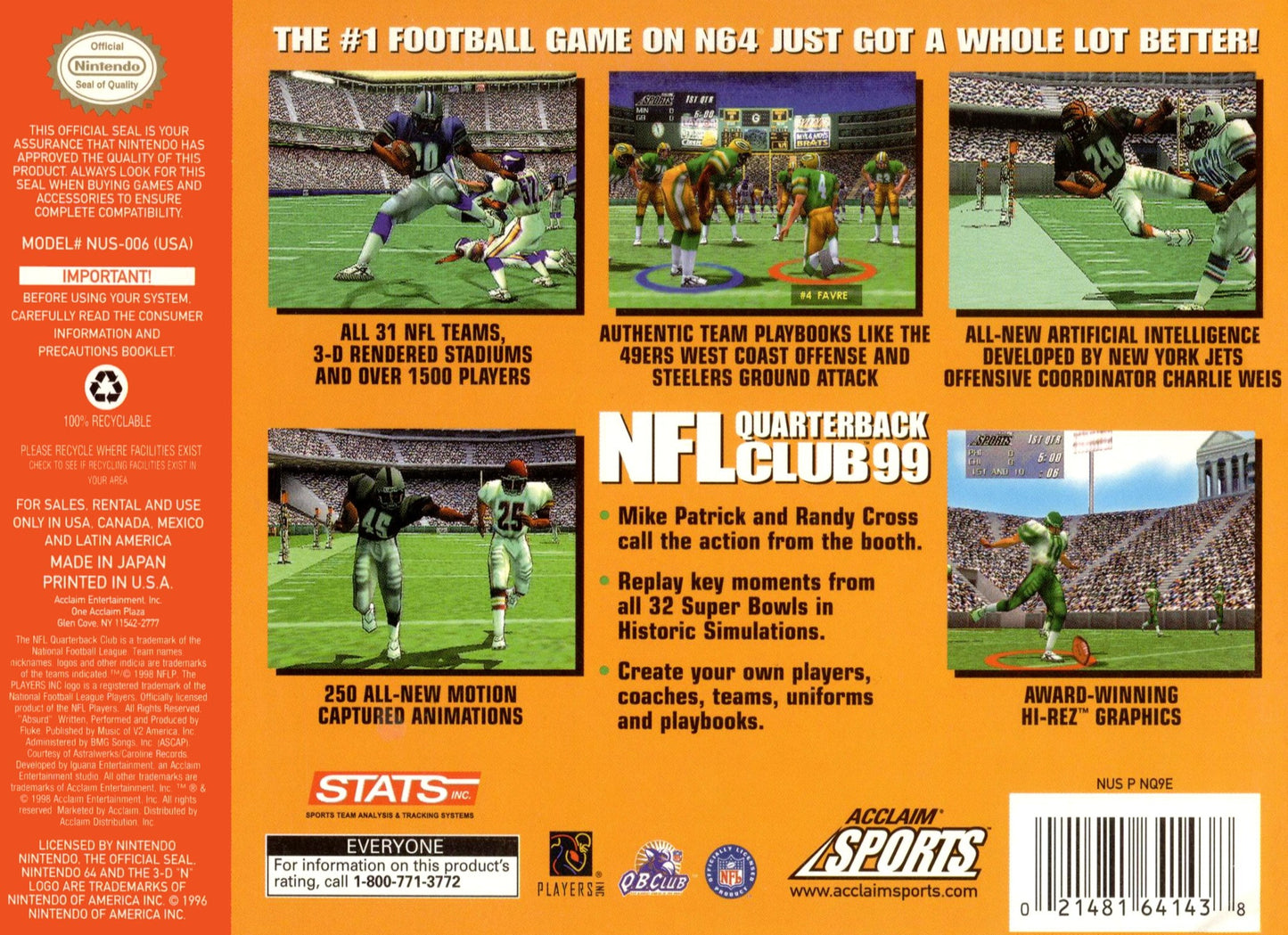 NFL Quarterback Club 99 Nintendo 64