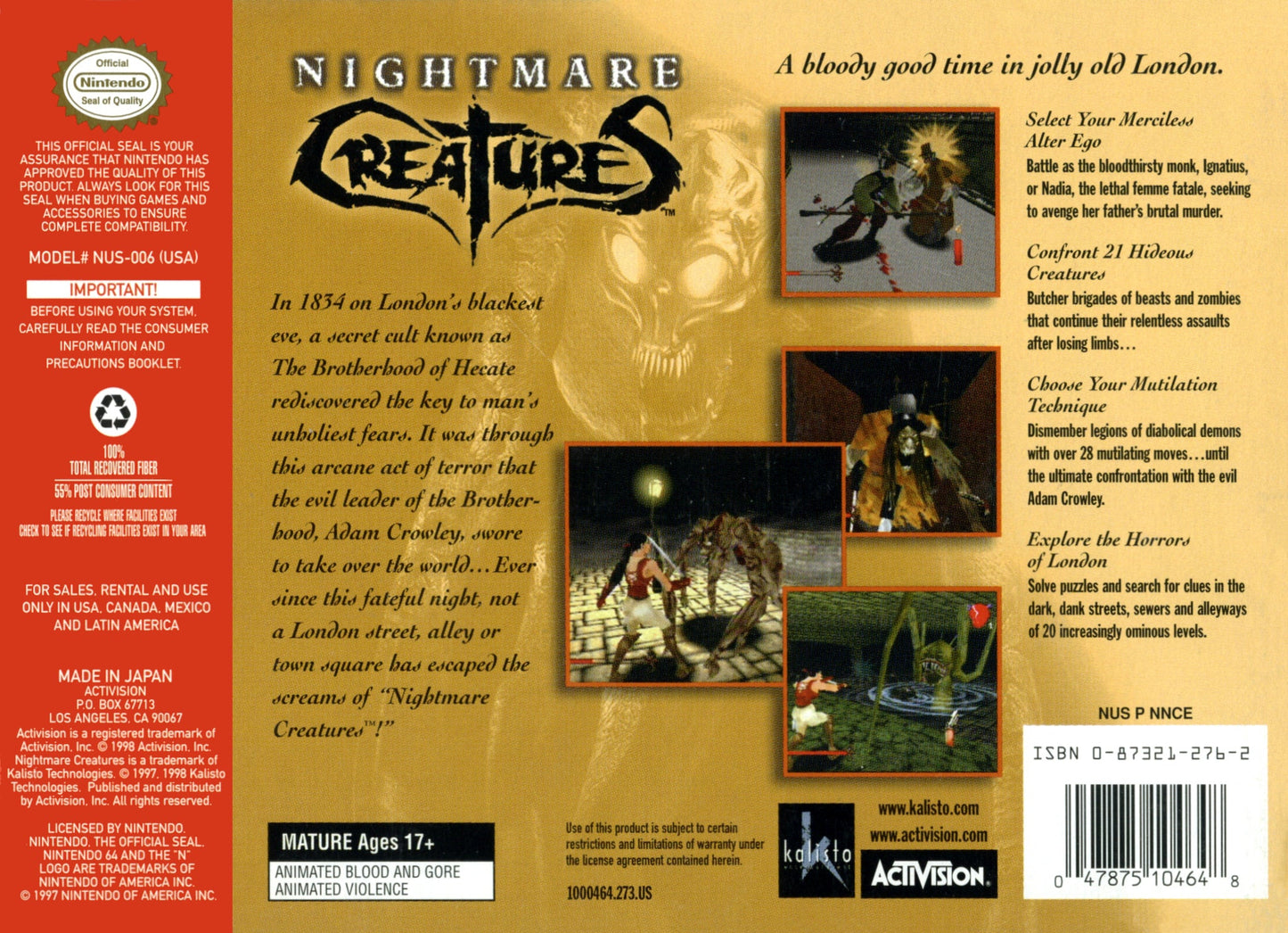 Nightmare Creatures Nintendo 64