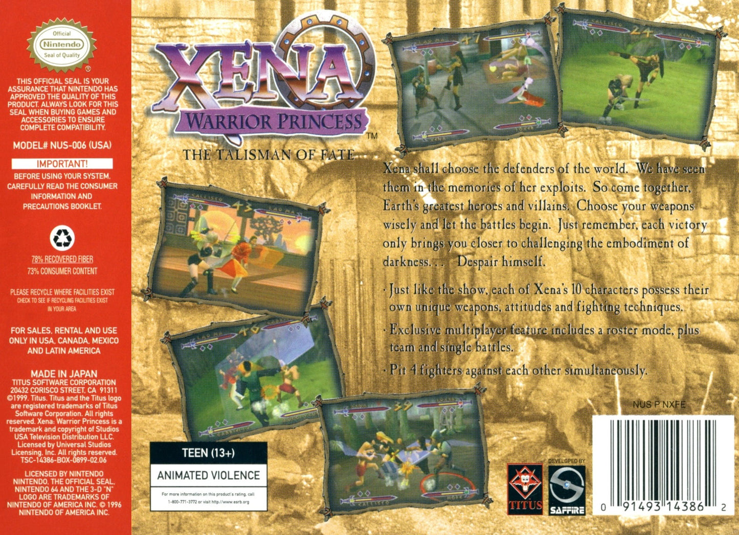 Xena Warrior Princess Nintendo 64