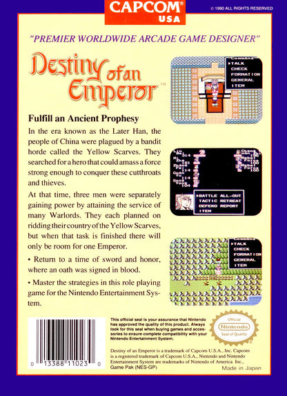 Destiny of an Emperor NES
