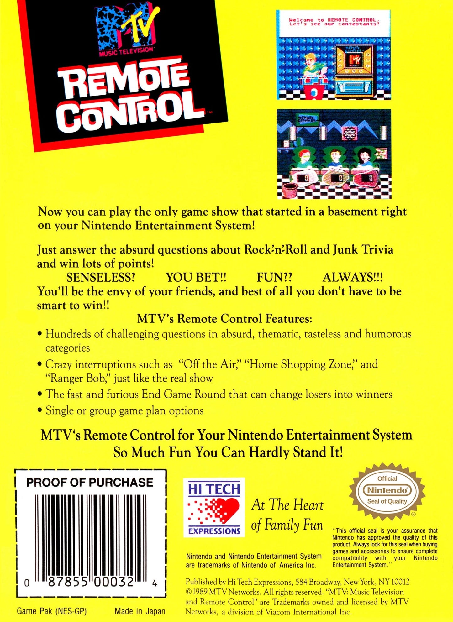 MTV Remote Control NES