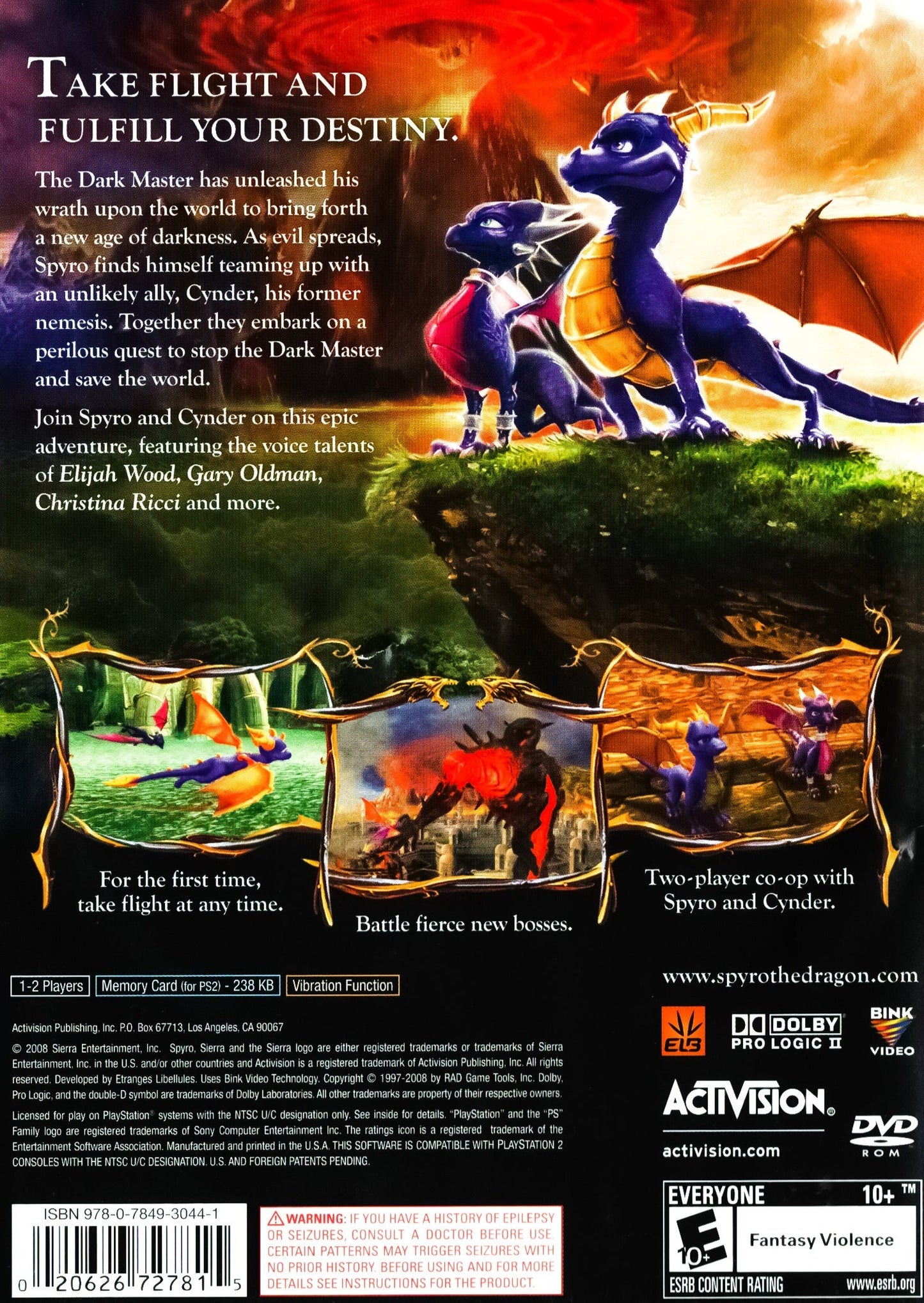 Legend Of Spyro Dawn Of The Dragon Playstation 2