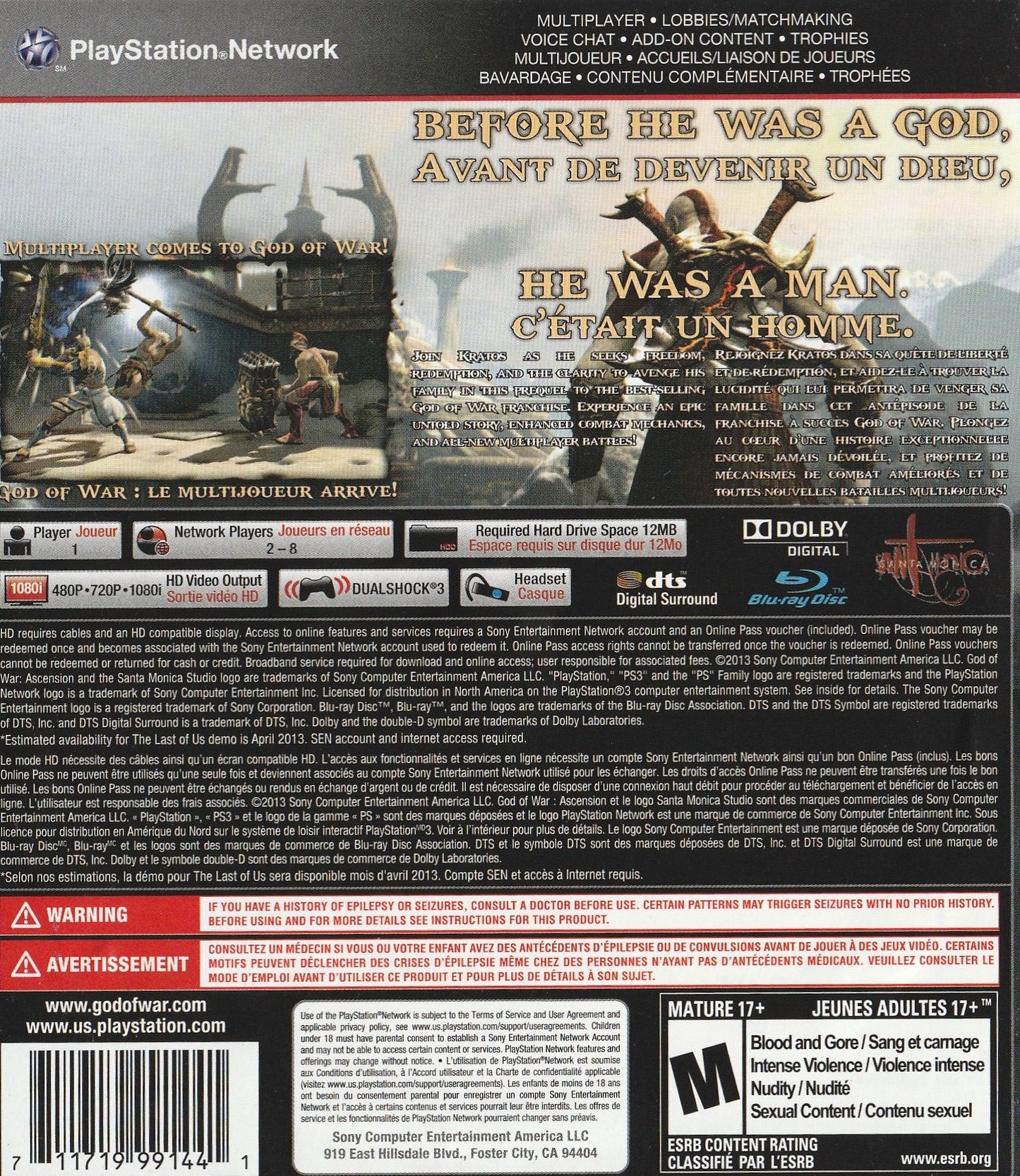 God Of War Ascension Playstation 3