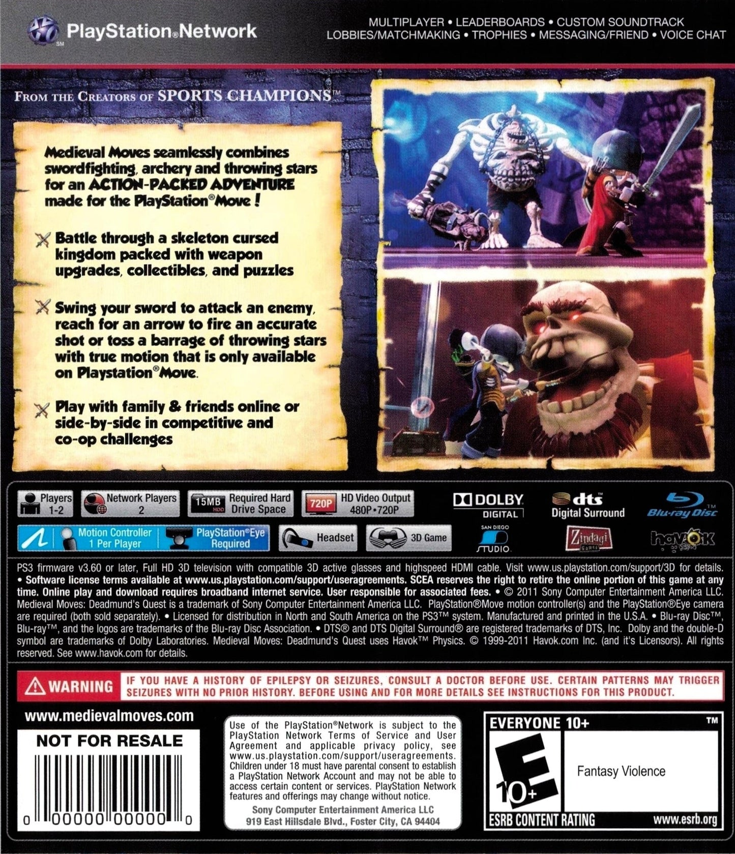 Medieval Moves: Deadmund's Quest [Not For Resale] Playstation 3