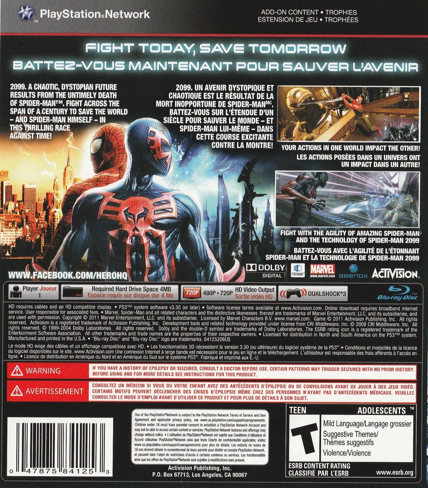 Spiderman: Edge of Time Playstation 3