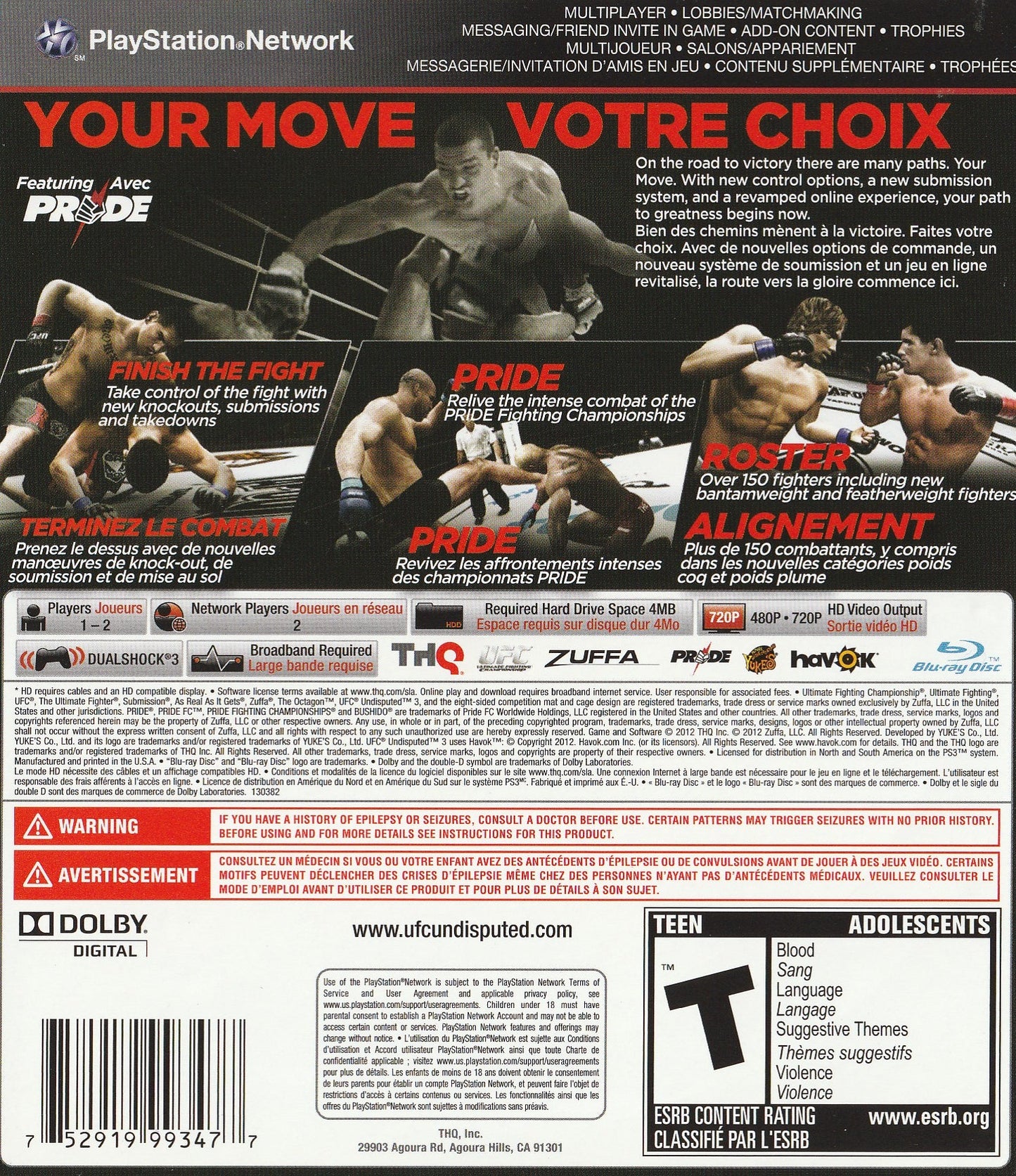 UFC Undisputed 3 Playstation 3