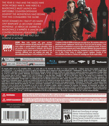 Wolfenstein: The New Order Playstation 3