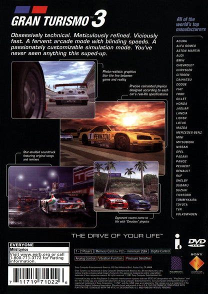 Gran Turismo 3 Playstation 2