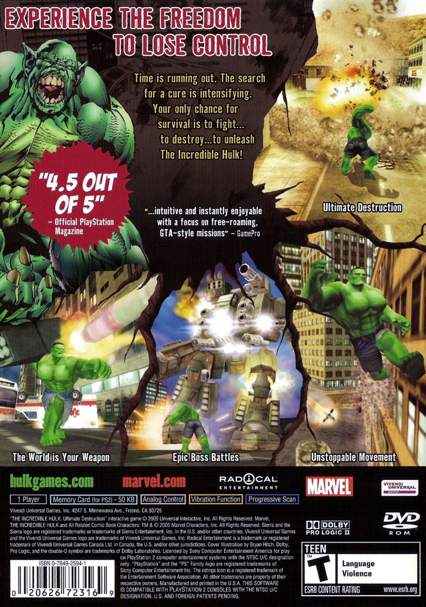 The Incredible Hulk Ultimate Destruction Playstation 2