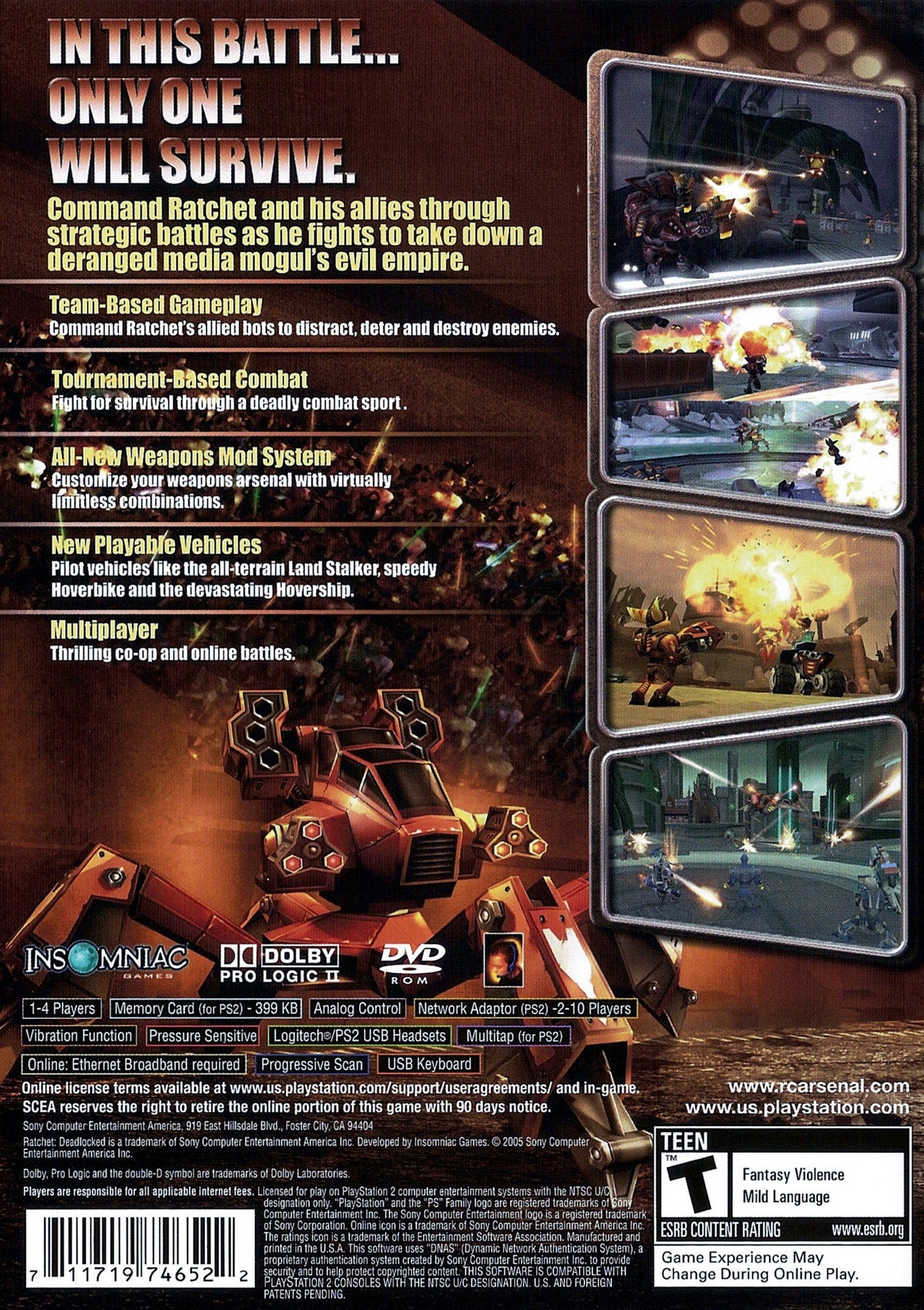 Ratchet Deadlocked Playstation 2