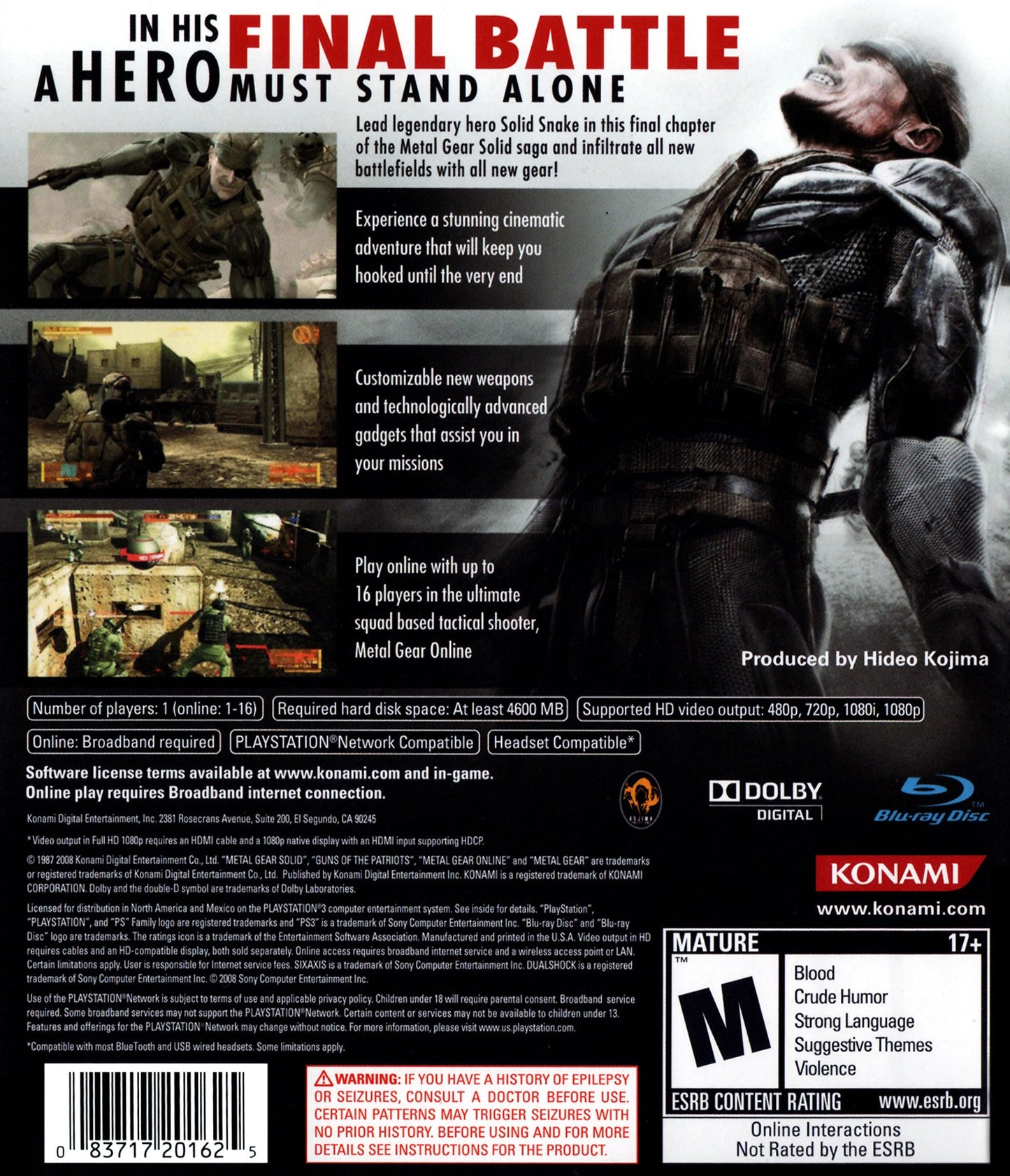 Metal Gear Solid 4 Guns Of The Patriots Playstation 3