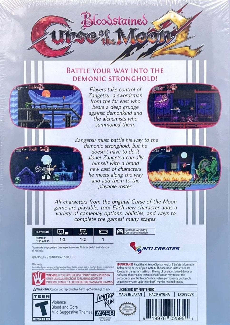 Bloodstained: Curse of the Moon 2 Nintendo Switch