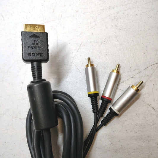 OEM COMPOSITE AV CABLE GOLD TIP FOR PS3 / PS2 / PLAYSTATION