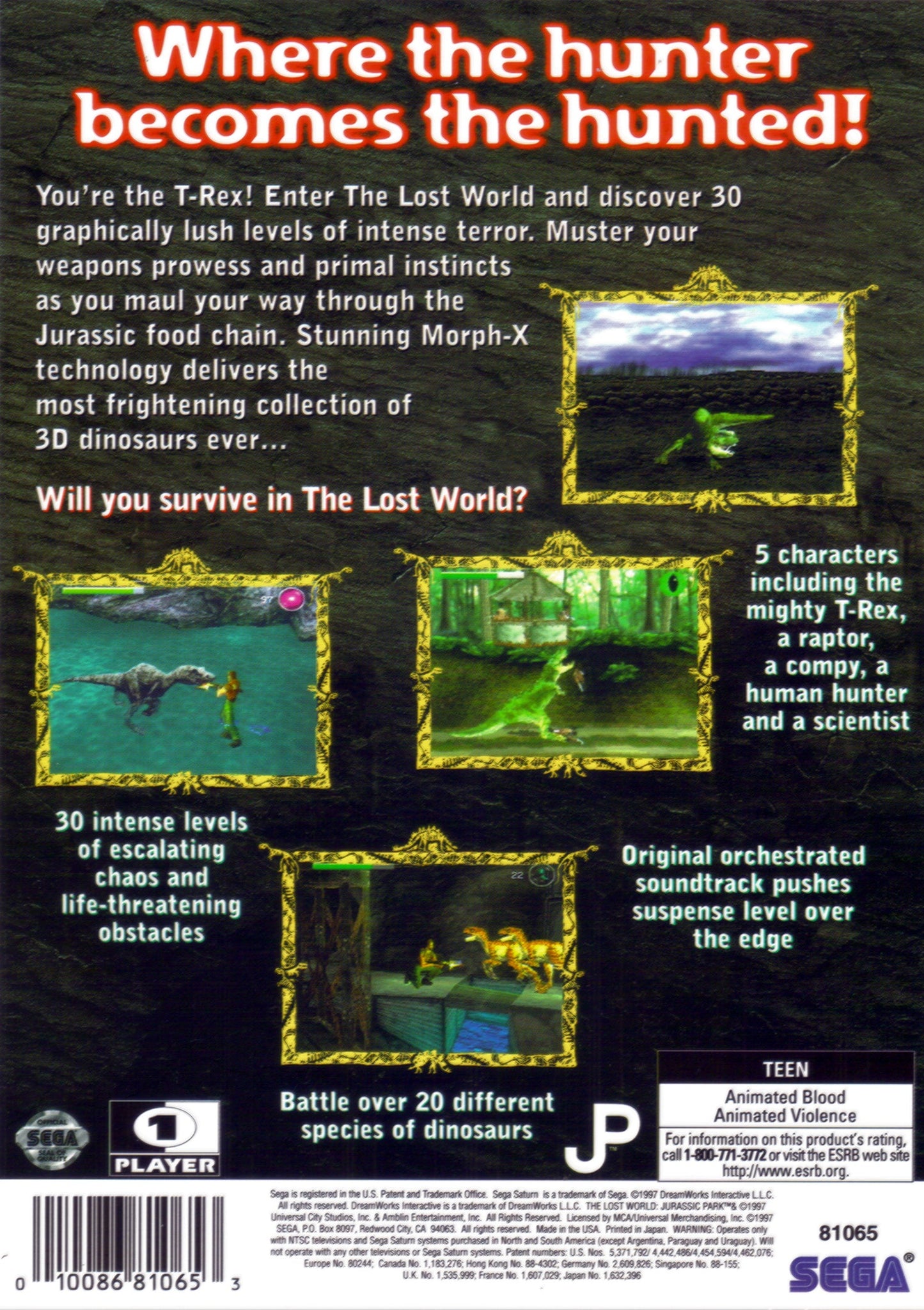 Lost World Jurassic Park Sega Saturn