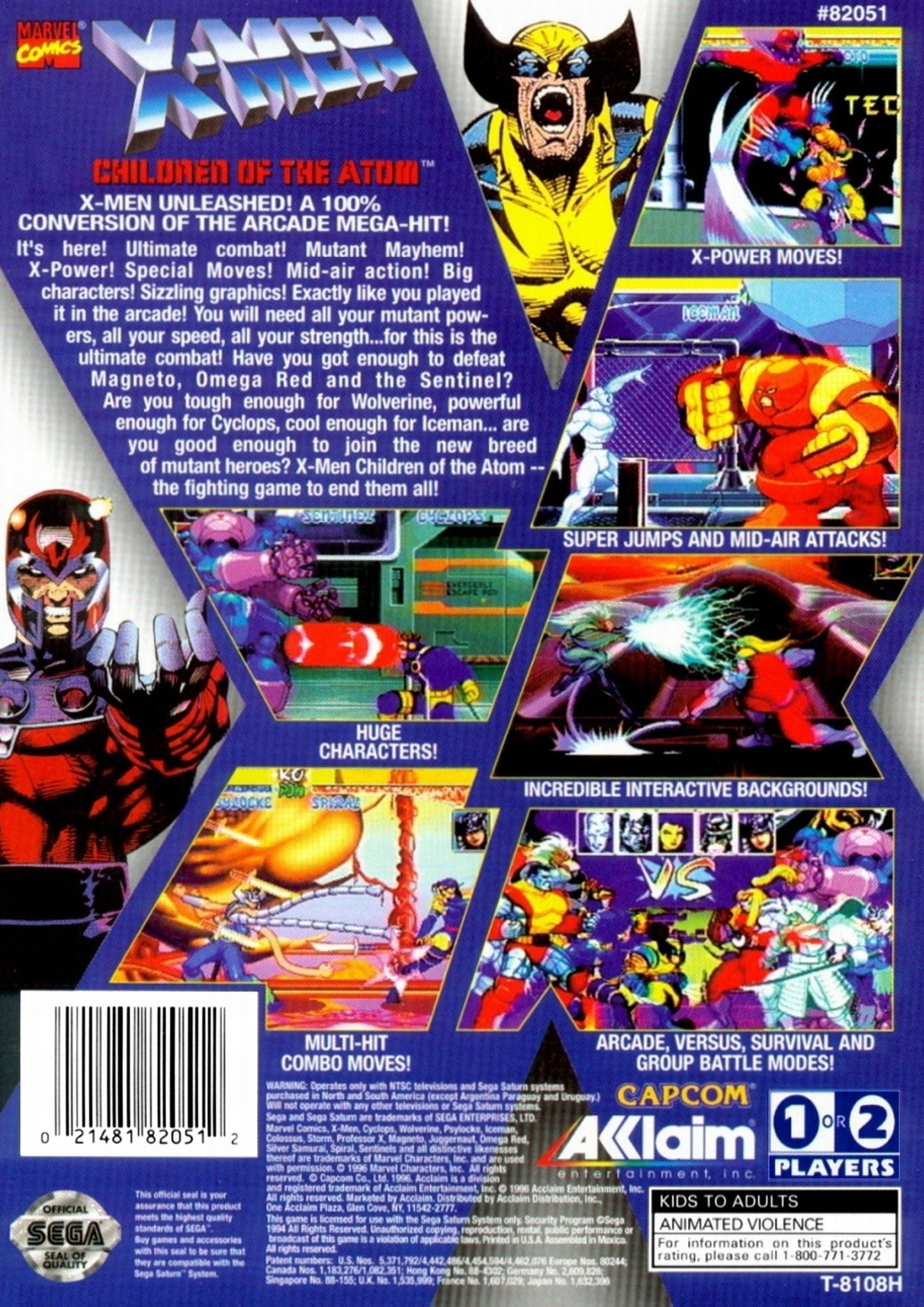 X-Men Children Of The Atom Sega Saturn