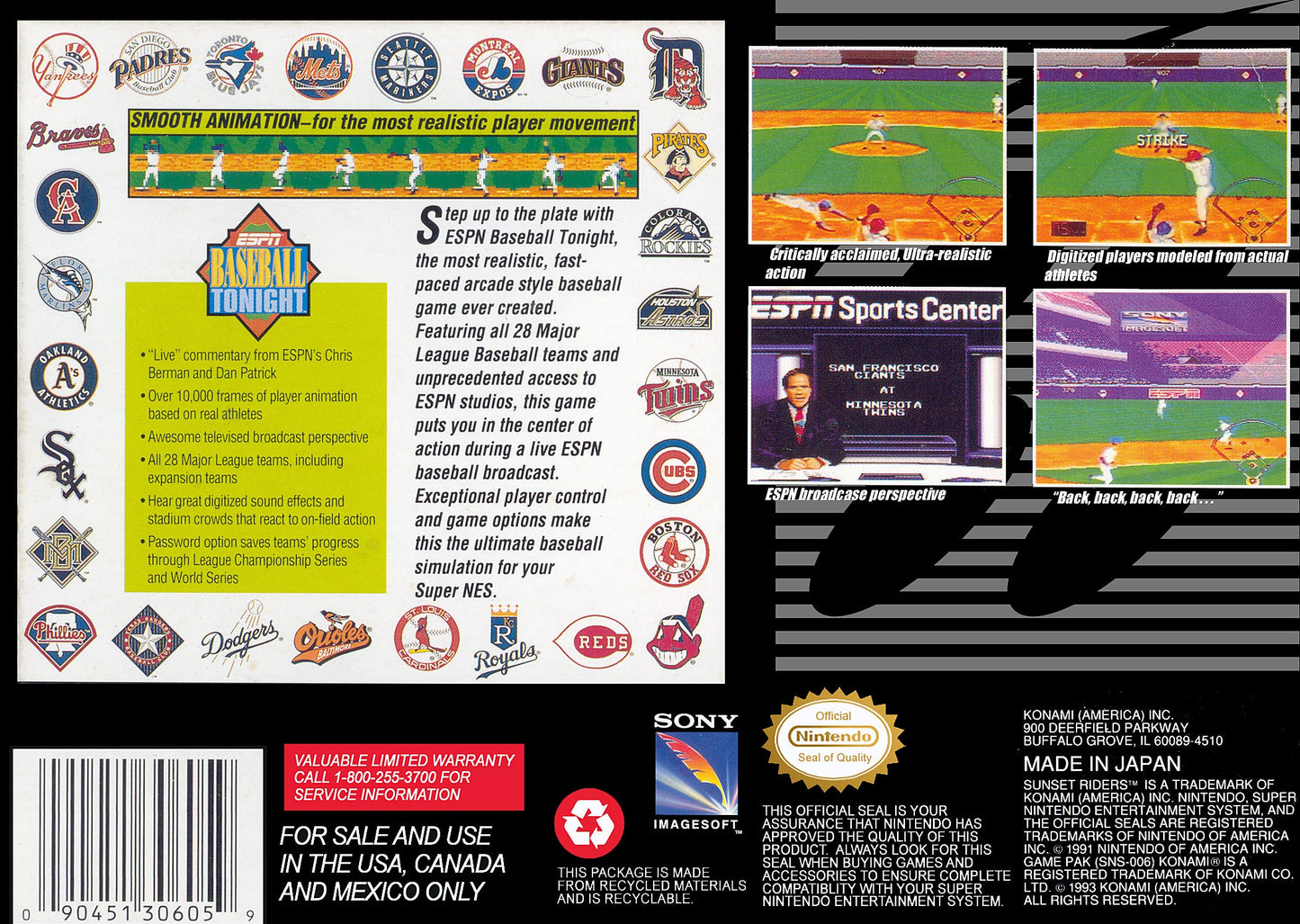 ESPN Baseball Tonight Super Nintendo