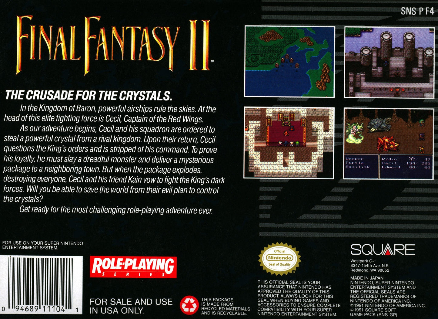 Final Fantasy II Super Nintendo