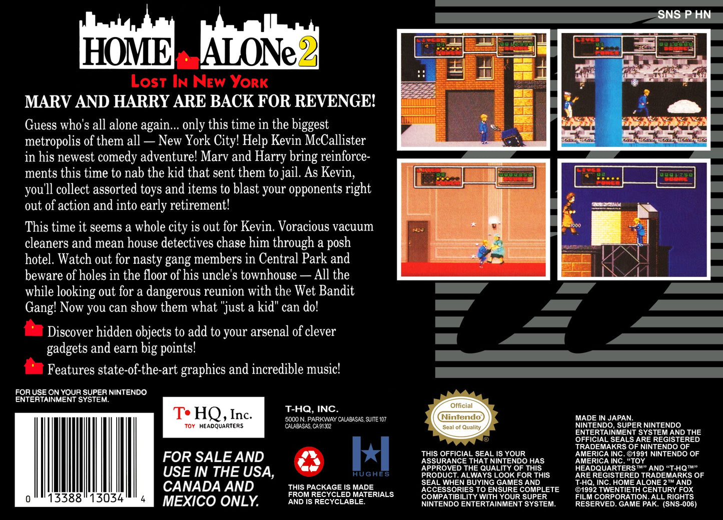 Home Alone 2 Lost In New York Super Nintendo