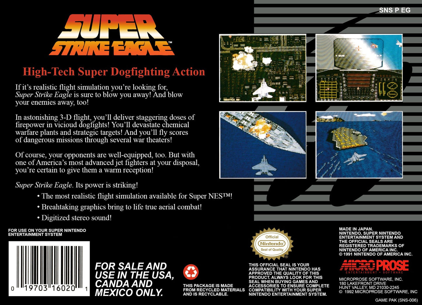 Super Strike Eagle Super Nintendo