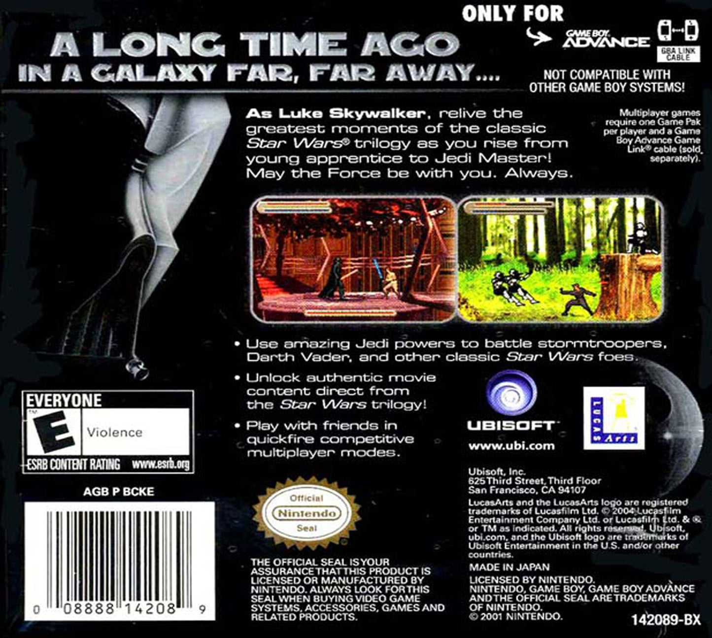 Star Wars Trilogy Apprentice Of The Force GameBoy Advance