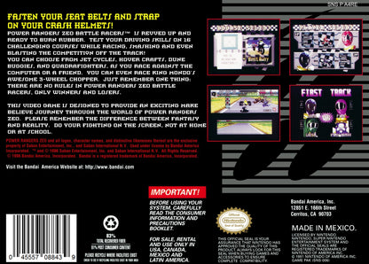 Power Rangers Zeo Battle Racers Super Nintendo